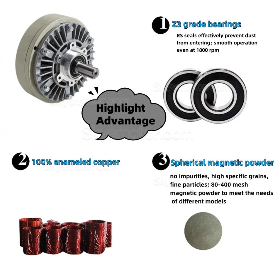 FZ-Dシリーズ シングルシャフト 電磁パウダ ブレーキ、磁性粉ブレーキ 6-50Nm 24VDC IP5