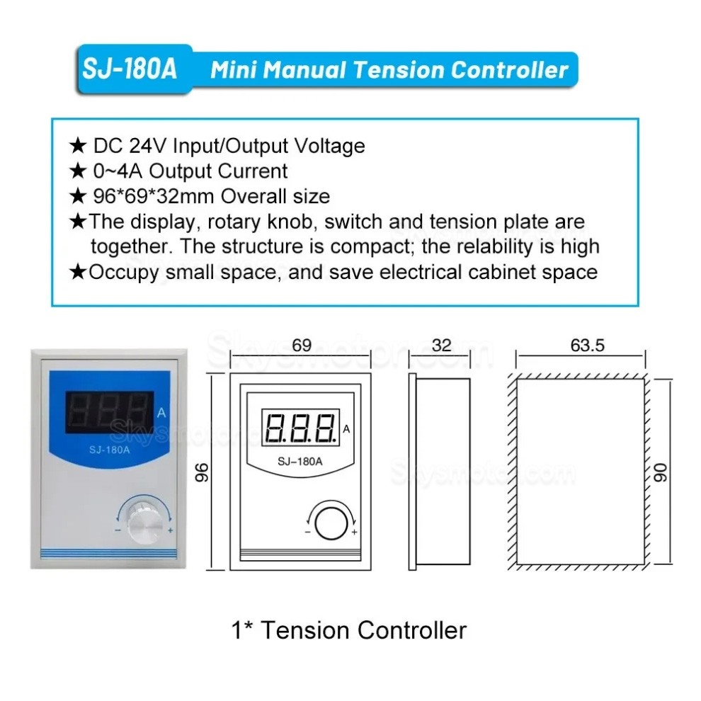 FZ-Kシリーズ中空軸 電磁パウダ ブレーキキット6-200Nm 24V SJ-180A 手動テンションコントローラー付き