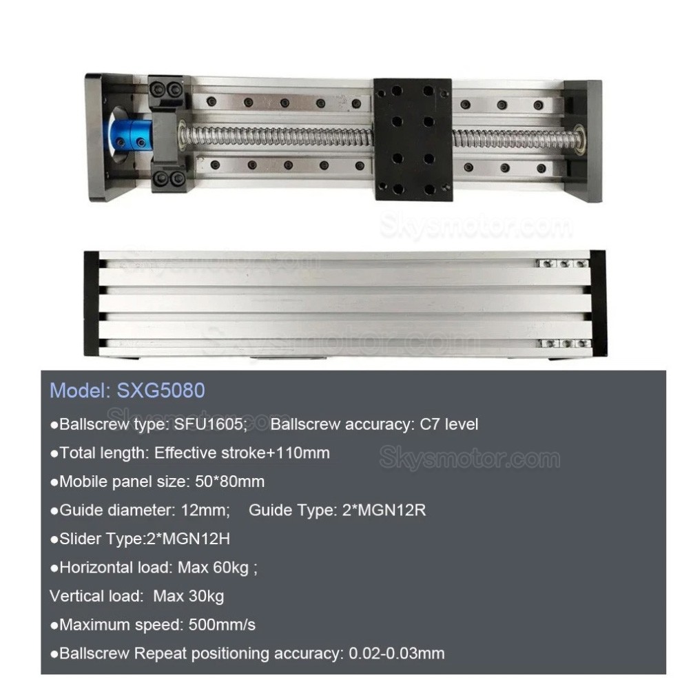 電動CNCリニア ステージ OSP001600 ステッピングモーター付きリニアベアリングレール