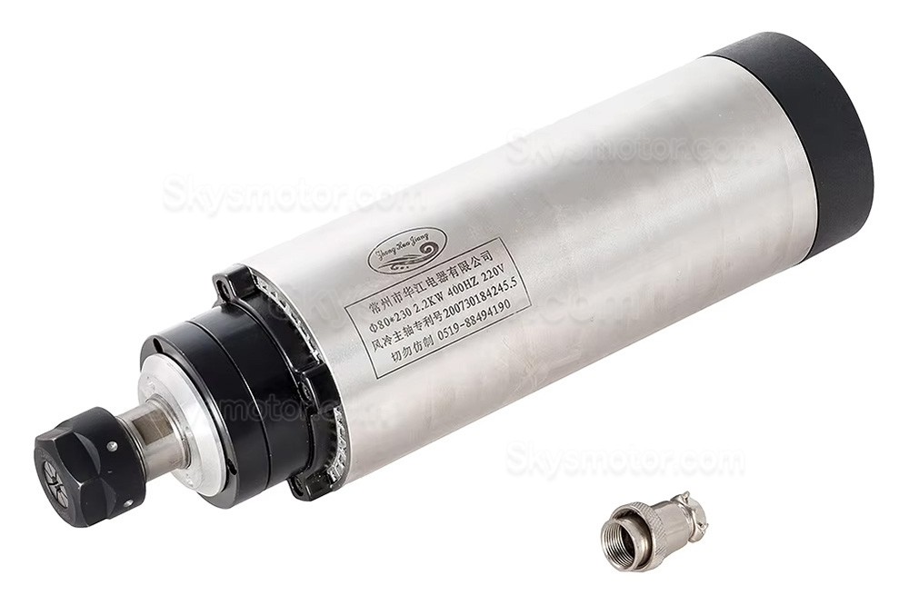 2.2KW 110V/220V 空冷スピンドルモーターキット 80-2.2KW-ER20 + H100-2.2 VFD（可変周波数ドライブ）+ ER20コレット13個付き