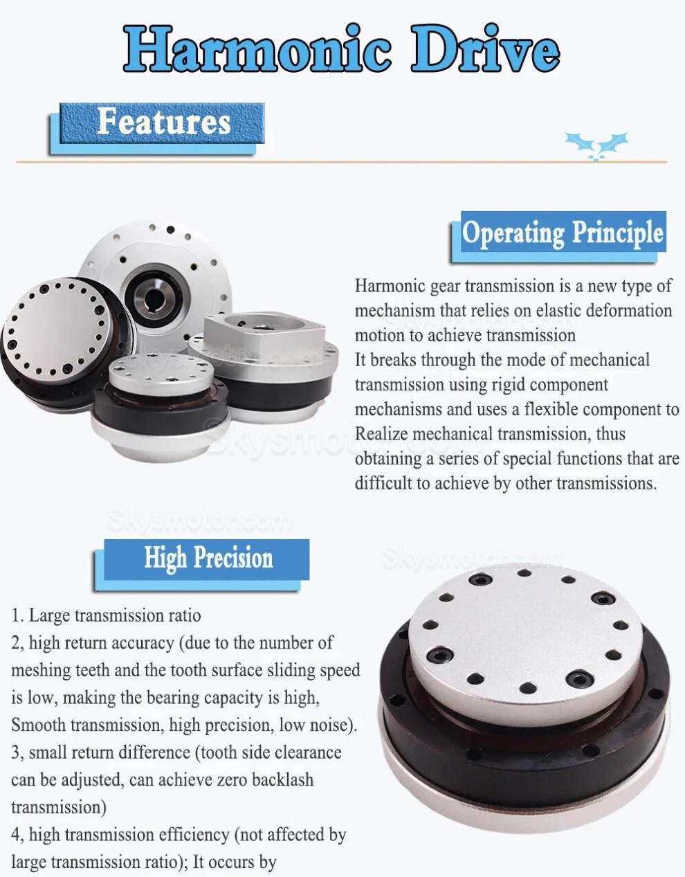 FAシリーズ ハーモニック減速機(波動歯車減速機) ギア比 30:1 / 50:1 / 80:1 / 100:1 / 120:1 サーボモーター用