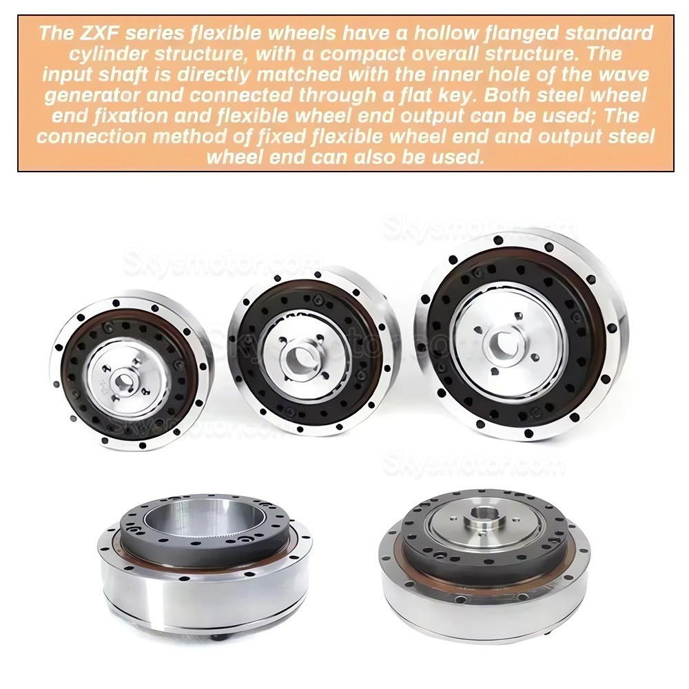 ZXFシリーズ ハーモニック減速機 ギア比 30:1 / 50:1 / 80:1 / 100:1 / 120:1 / 160:1 ステッピング/サーボモーター用