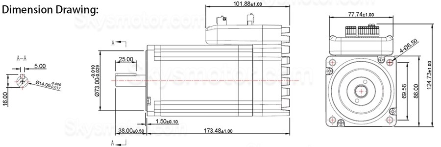 JMC NEMA 34 一体型クローズドループステッピングモーター iHSS86-80-100 1.8度 9.8 Nm 6A 80V 2相
