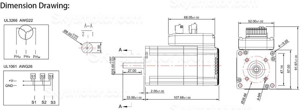 Nema 23 一体型AC サーボモーター 36V JMC iHSV57-30-10-36 100W 0.29N.m 3.5A 3相 3000RPM