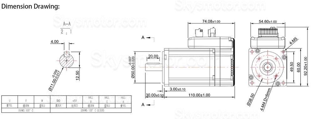 Nema 23 一体型イージーサーボモーター JMC iHSV60-30-20-36 200W 36V 0.65N.m 3相 3000RPM 60 x 60mm