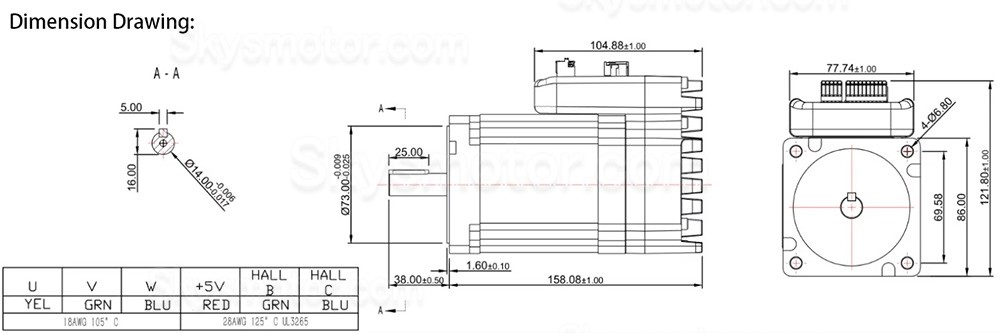 Nema34 一体型サーボモータ、集積式AC サーボモーター JMC iHSV86-30-44-48 440W 48V 1.4N.m 3000RPM