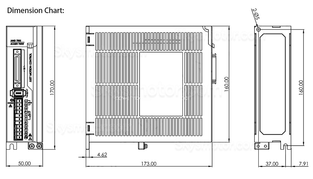 1.0kW 180V-240V ACサーボモータードライバー JAND10002-20B 単相 ブレーキ抵抗器内蔵