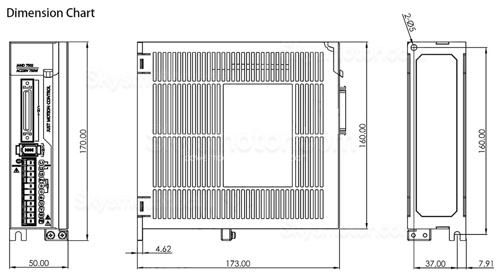 180V-240V 750W ACサーボモータードライバー JAND7502-20B-20B 単相 ブレーキ抵抗器内蔵