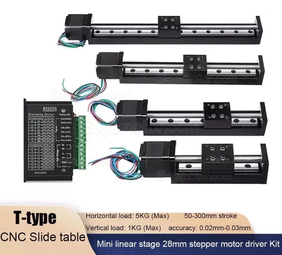 CNC台形ねじスライドテーブルOSP001607電動リニアステージ（Nema 11ステッピングモーター付き）
