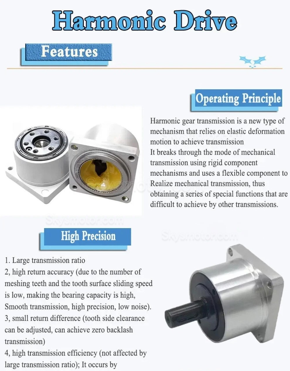 MINIS/MINIFシリーズ ハーモニックドライブギアボックス比 30:1/50:1/100:1