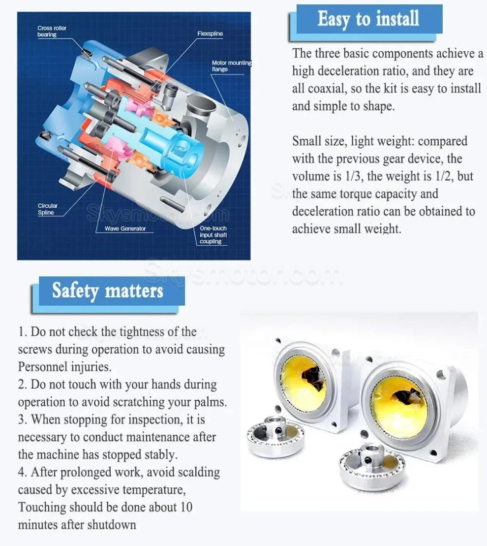 MINIS/MINIFシリーズ ハーモニックドライブギアボックス比 30:1/50:1/100:1