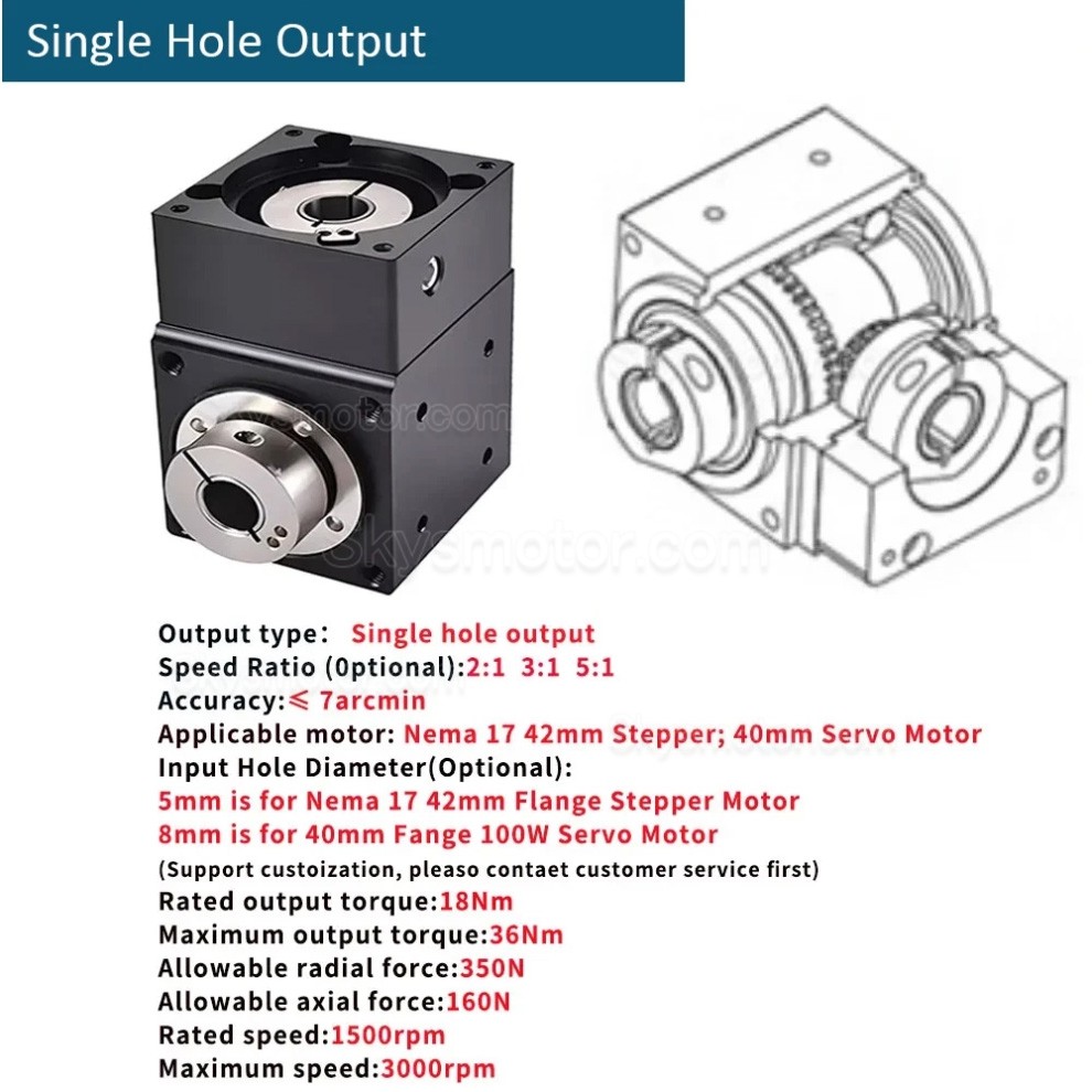 Nema 17 直角ベベルギアボックス 90 度整流子 ギア比 2:1/3:1/5:1 Nema17 ステッピングモーター用