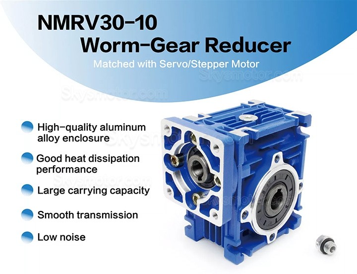 NMRV030 ウォーム減速機 ギアボックス 減速比 10:1 15:1 20:1 25:1 30:1 40:1 Nema23 ステッピングモーター/サーボモーター用