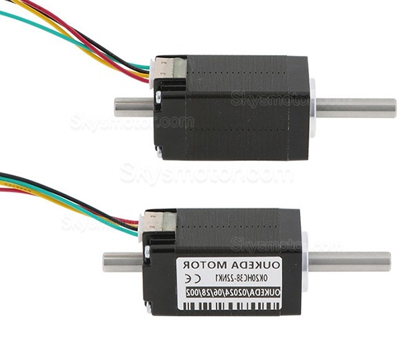 Nema 8 中空ステッピングモーター OK20HC38-22NK1 バイポーラ 1.8度 3.13Ncm 0.6A 5.4V 2相 デュアルシャフト