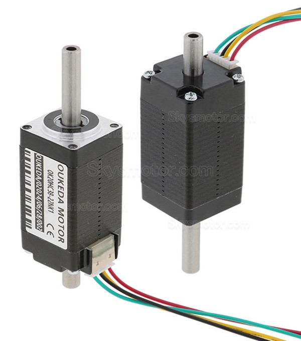 Nema 8 中空ステッピングモーター OK20HC38-22NK1 バイポーラ 1.8度 3.13Ncm 0.6A 5.4V 2相 デュアルシャフト