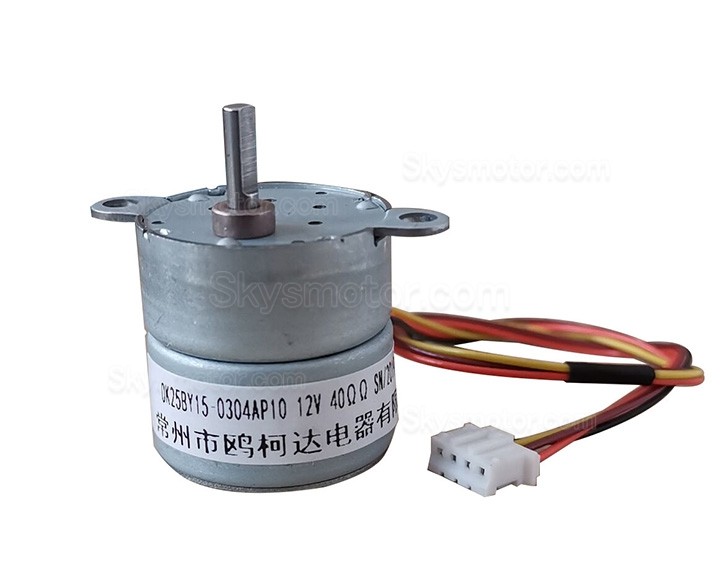 Oukeda 永久磁石 PM ステッピングモーター 7.5度 12V 2相 Φ25mm 5:1 /10:1 ギアボックス付き