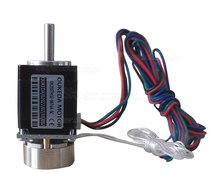 NEMA11 ステッピングモーター OK28STH32-0674A-SC 1.8度 5.88Ncm 3.75V 0.67A 2相 ブレーキ付き