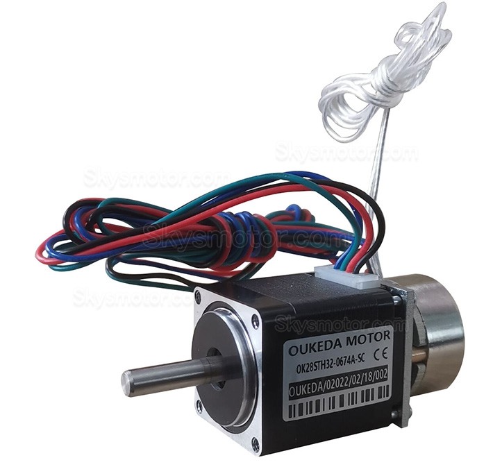 NEMA11 ステッピングモーター OK28STH32-0674A-SC 1.8度 5.88Ncm 3.75V 0.67A 2相 ブレーキ付き