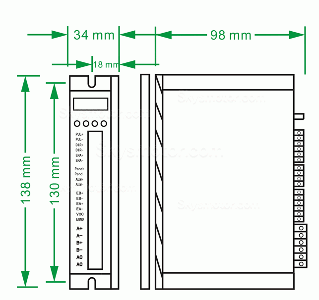 Nema 23, 24 クローズドループステッピングモーター用ドライバー OK2D57ECS 1~6A 24-60VDC