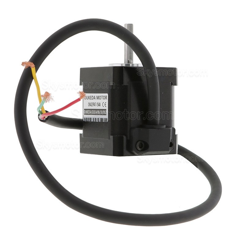 Oukeda NEMA 17 ステッピングモーター OK423P47-154A 1.2度 32Ncm 3相 1.5A 5.4VDC Dカット