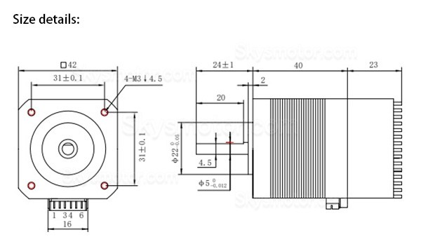 OUKEDA Nema 17 一体型ステッピングモーター OK42HC40-174AYT-IO ドライバ付き 1.8 度 0.44 Nm 1.68A 2 相 12-40VDC