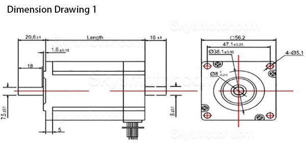 Oukeda NEMA 23 ステッピングモーター OK57STH56-2804AD8-32 1.8度 12.35Ncm 2相 Dカット