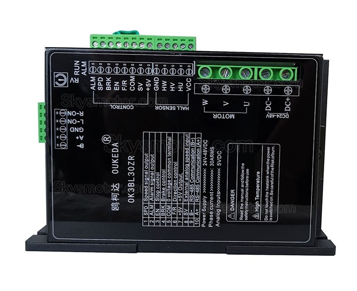 48V ブラシレスDCモーター＆BLDCドライバーキット OK60BLS108-430-30J5+OK3BL30ZR 300W 95.55Ncm 3000RPM 3相 50x50x108mm