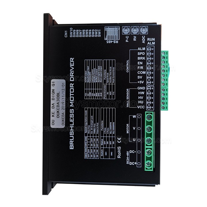 24-48V 850W ブラシレスDCモータードライバー BLDCモータードライバ OUKEDA30BL 30A Φ60mm/80mm/86mm