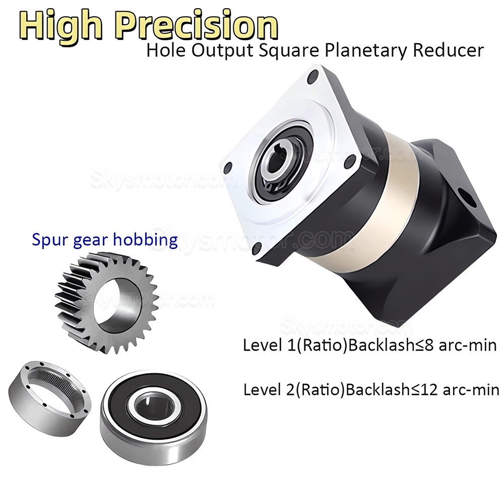 PFN60-160シリーズ中空穴出力遊星ギアボックスギア比3:1 - 100:1 NEMA 23、34ステッピングモーター80/110/130/180mmサーボモーターに適合
