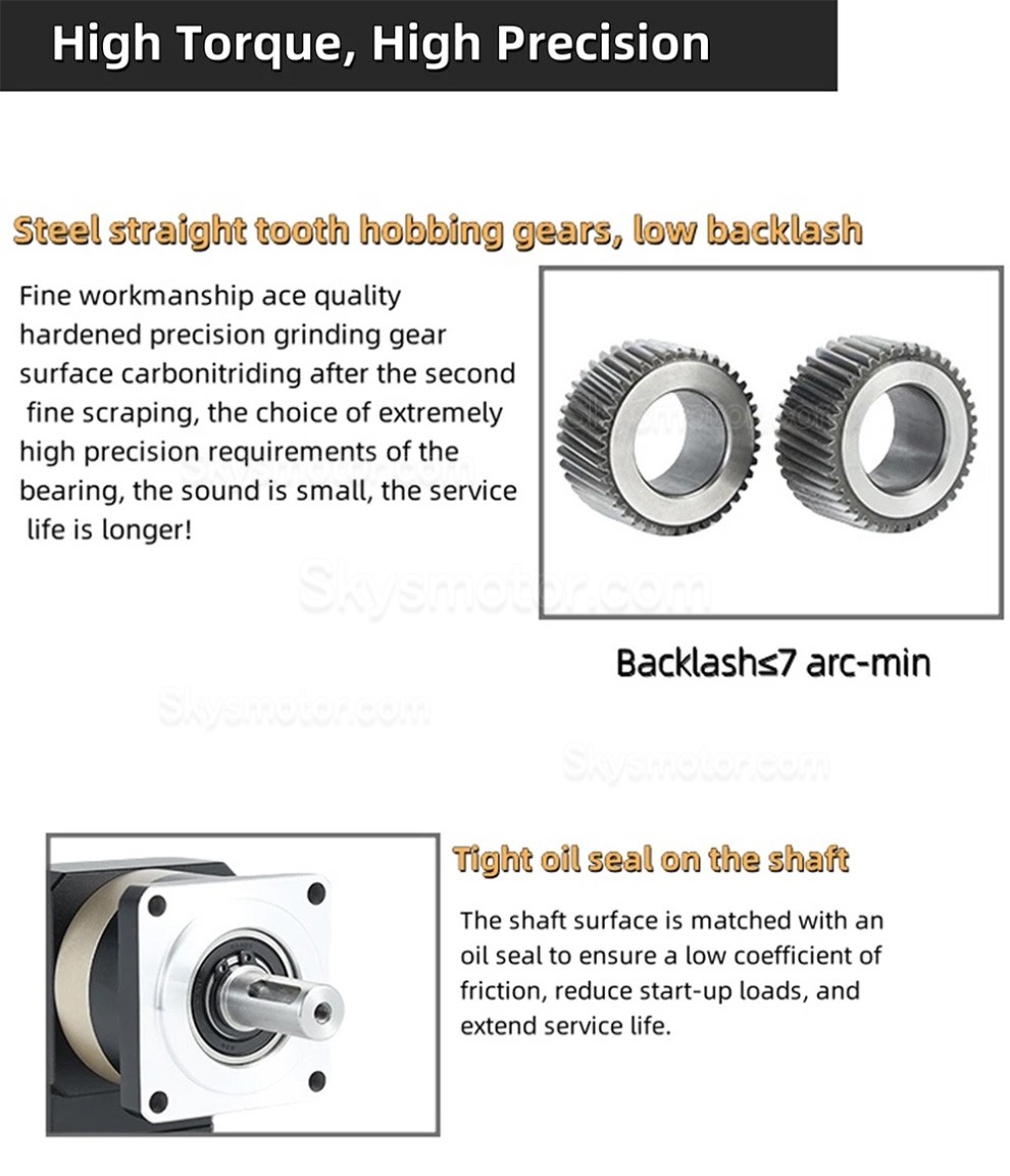 PLF090シリーズ Nema 34 遊星ギアボックス ギア比 3:1 - 100:1 NEAM34 ステッピングモーター用、80mm サーボモーター 750W