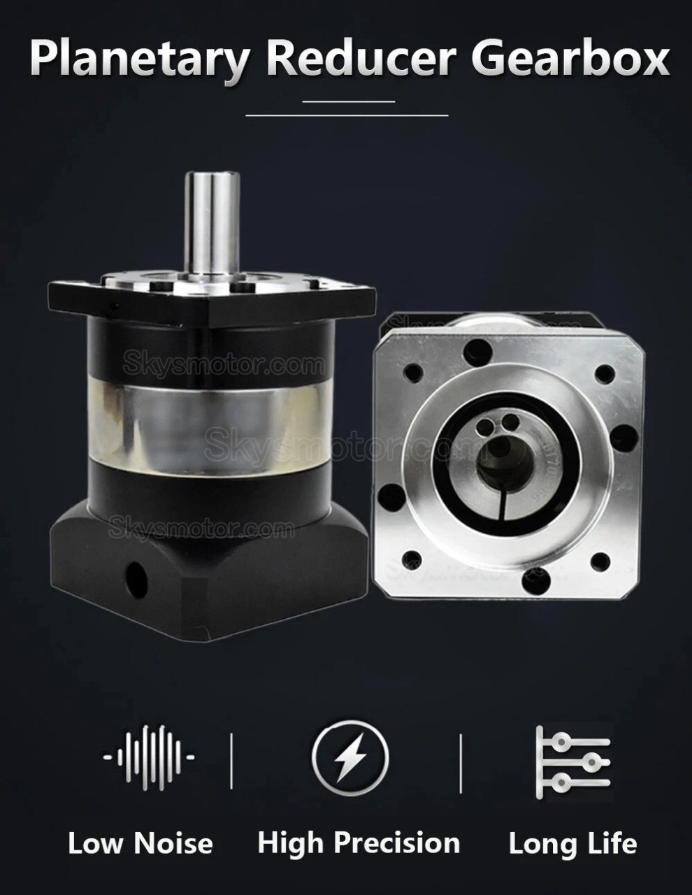 PLF120シリーズ Nema 42 遊星ギアボックス ギア比 3:1 - 100:1 19mm入力シャフト Nema 42 ステッピングモーターに適合