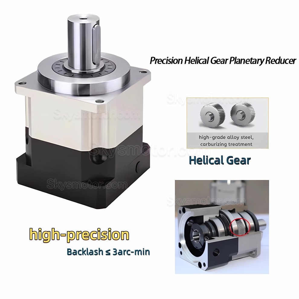 PLG090 ヘリカル遊星ギアボックス ギア比 3:1 - 100:1 NEMA 34 ステッピングモーター / 80mm 90mm サーボモーターに適合
