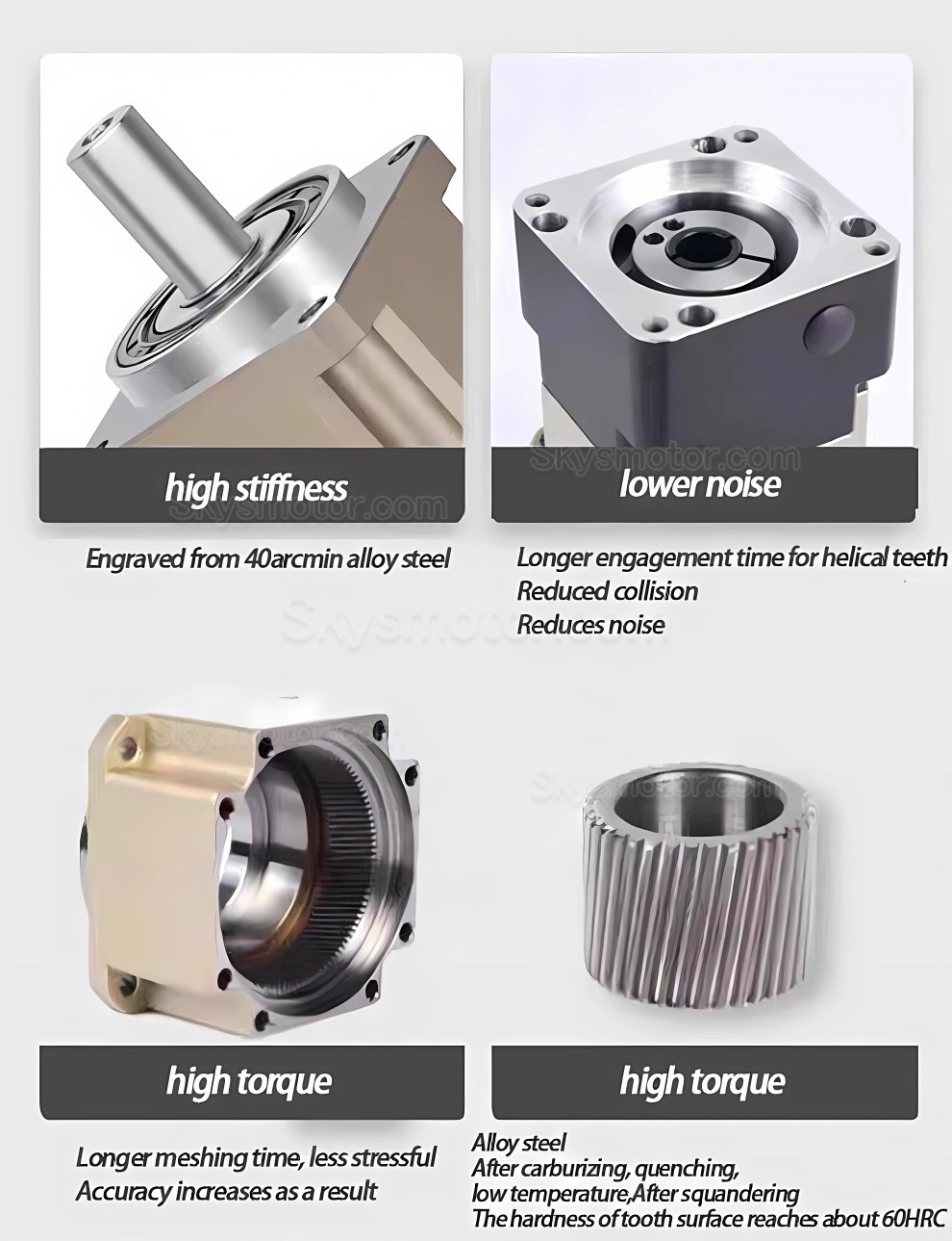 PLG090 ヘリカル遊星ギアボックス ギア比 3:1 - 100:1 NEMA 34 ステッピングモーター / 80mm 90mm サーボモーターに適合