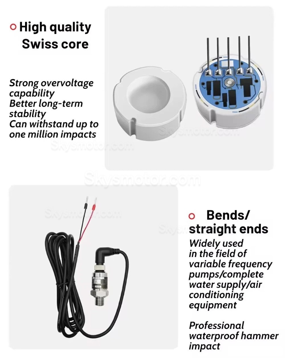 PT506 24V IP68 G1/4 圧力トランスデューサー(ケーブル付き、水・ガス・油圧用) PT506 24V IP68 G1/4 圧力トランスデューサー(ケーブル付き、水・ガス・油圧用)