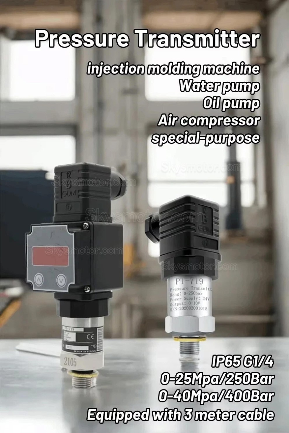 産業用油圧センサー PT-719 圧力トランスミッター 0-10V 4-20mA IP65