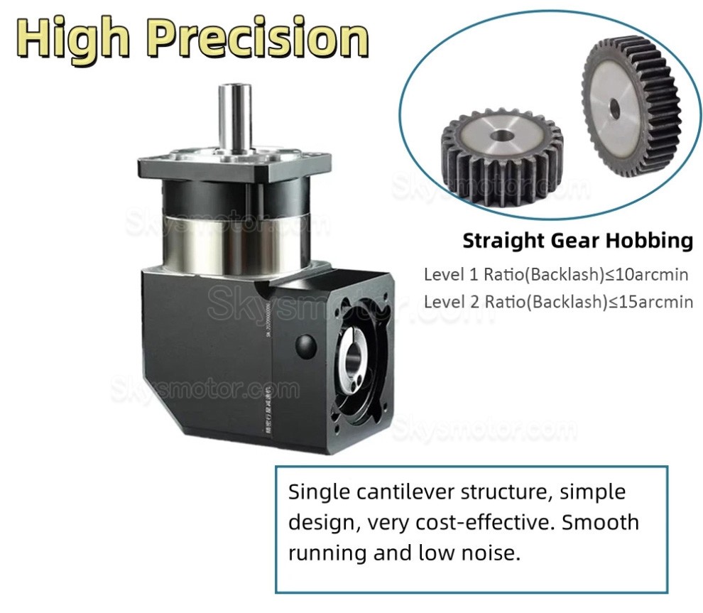PVF060シリーズ Nema 23 直角遊星ギアボックス ギア比 3:1 - 100:1 Nema 23 ステッピングモーター / 60mm サーボモーター用