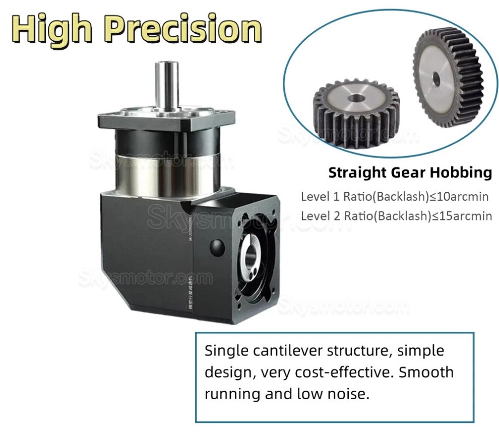 PVF090シリーズ Nema 34 直角遊星ギアボックス ギア比 3:1 - 100:1 Nema 34 ステッピングモーター / 90mm サーボモーター用