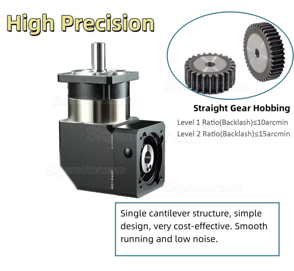 PVF120シリーズ Nema 42 直角遊星ギアボックス ギア比 3:1 - 100:1 Nema 42 ステッピングモーター / 100-130mm サーボモーター用