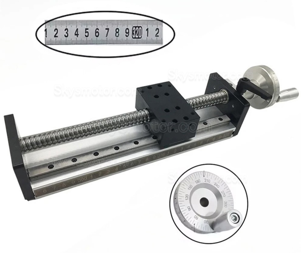小型 手動 X軸ステージ SXG5080 手動ダブルガイドボールねじスライドテーブル（ハンドホイール付き）