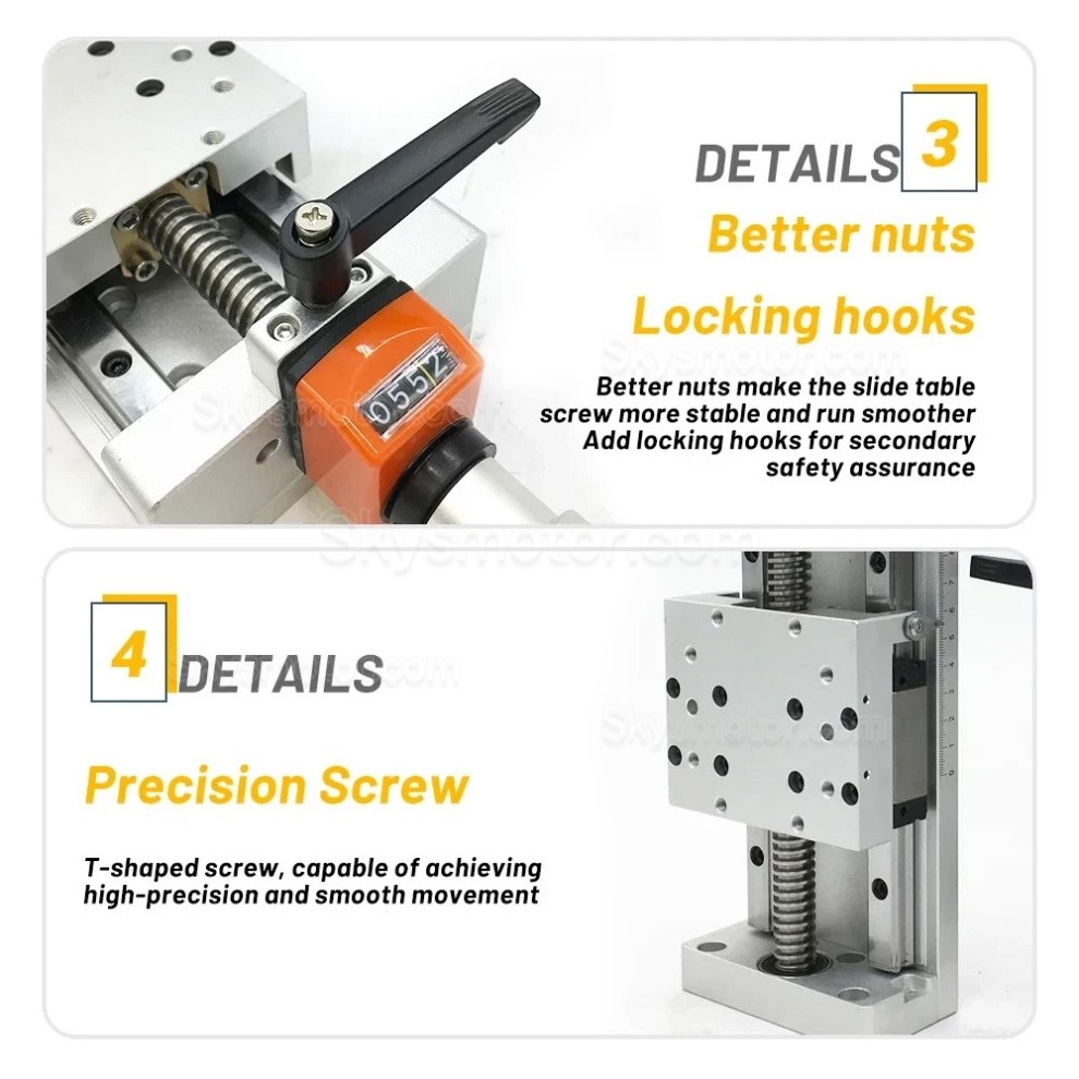 Z軸手動ステージ OSP001590 CNC手動セルフロックスライドテーブル 台形ネジ式Zポジションステージ（デジタルディスプレイ付き）