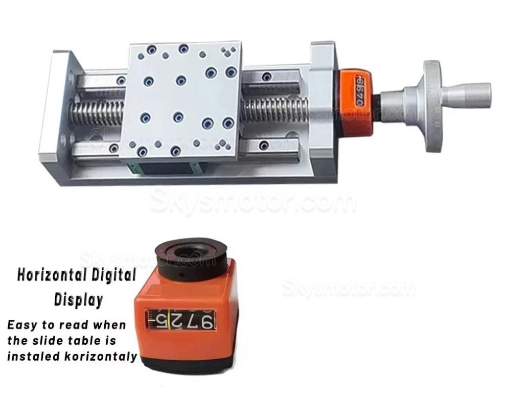 Z軸手動ステージ OSP001590 CNC手動セルフロックスライドテーブル 台形ネジ式Zポジションステージ（デジタルディスプレイ付き）