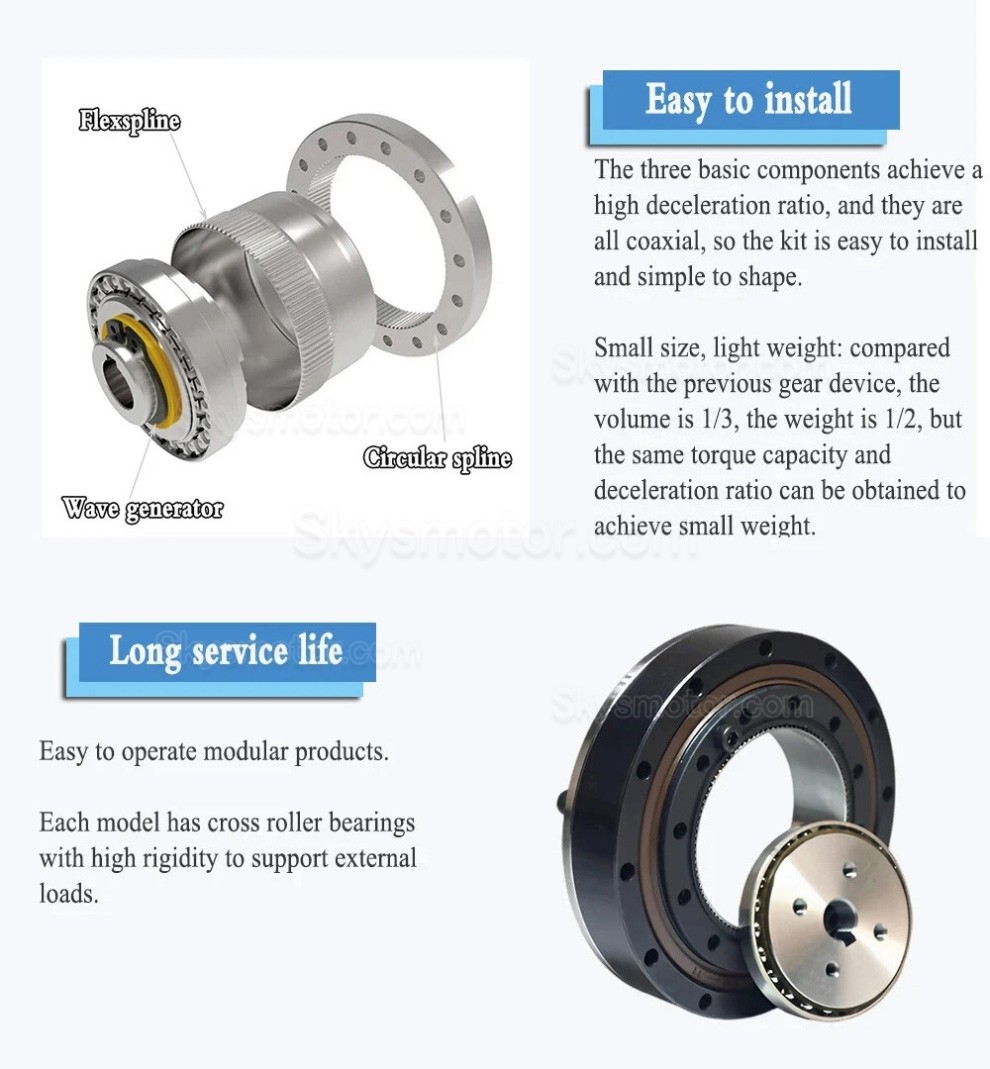 ZXD/ZXZ シリーズ ミニ ハーモニック減速機 (波動歯車減速機) ギア比 30:1/50:1/80:1//100:1 バックラッシュ30秒角 ZXD/ZXZ シリーズ ミニ ハーモニック減速機 (波動歯車減速機) ギア比 30:1/50:1/80:1//100:1 バックラッシュ30秒角