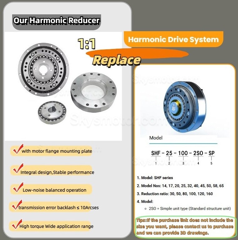 ZXFシリーズ ハーモニック減速機 ギア比 30:1 / 50:1 / 80:1 / 100:1 / 120:1 / 160:1 ステッピング/サーボモーター用