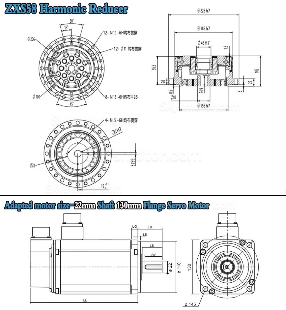 ZXS シリーズ カップ型 ハーモニック減速機 (波動歯車減速機) ギア比 30:1/50:1/80:1/100:1/120:1 バックラッシュ30秒角 ZXS シリーズ カップ型 ハーモニック減速機 (波動歯車減速機) ギア比 30:1/50:1/80:1/100:1/120:1 バックラッシュ30秒角