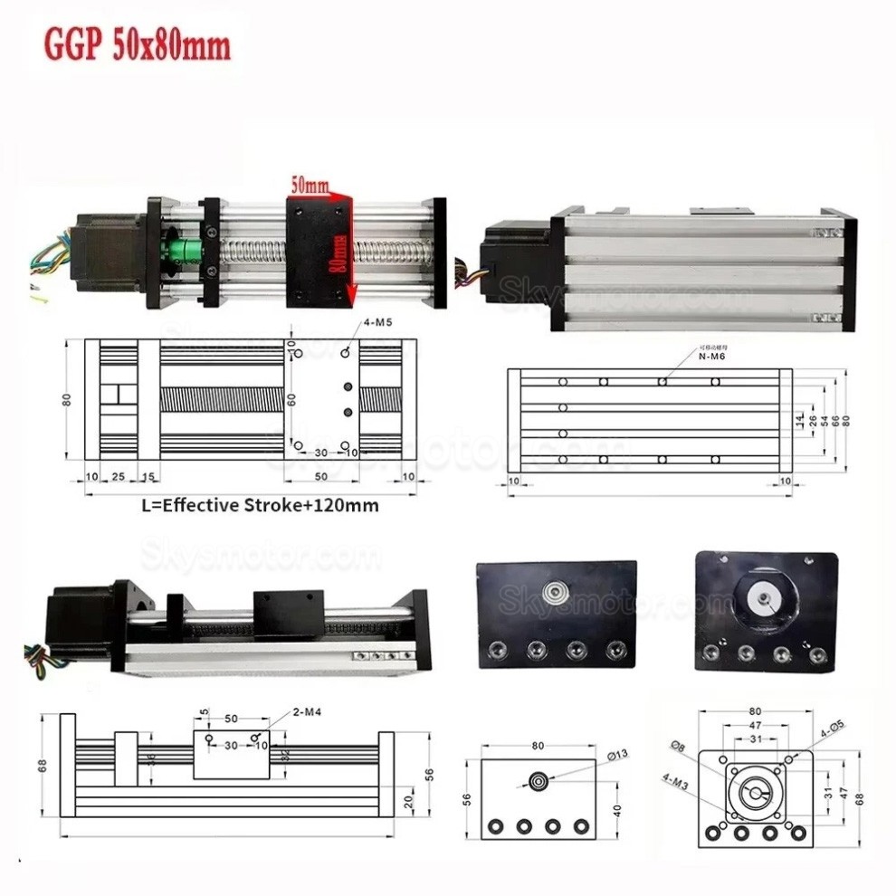 電動CNCリニア ステージ OSP001604 (NEMA23 57mmステッピングモーターと1605モーションモジュール搭載)