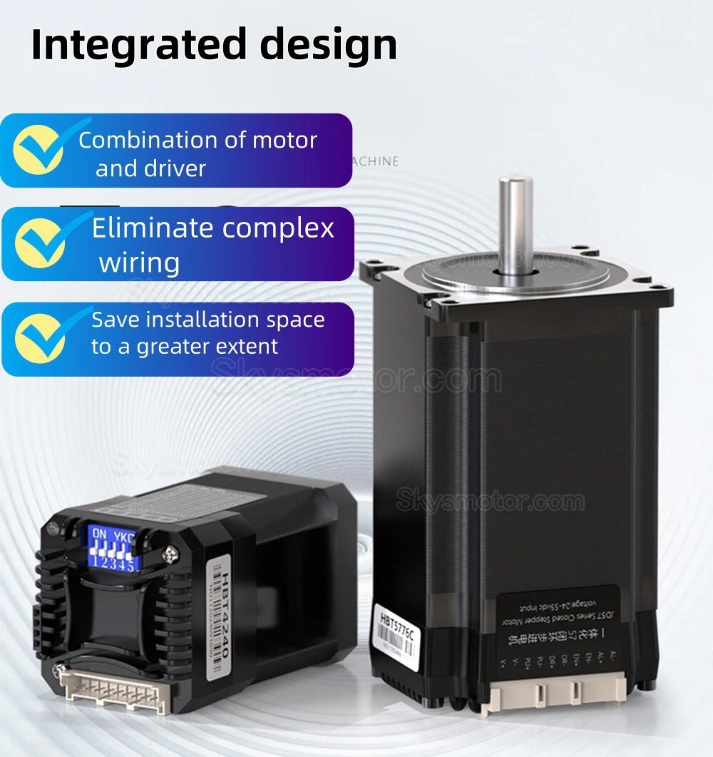 Nema 23 一体型クローズドループステッピングモーター HBT57 シリーズ 1.2Nm/2Nm/3Nm、ドライブ 1000 ラインエンコーダ付き